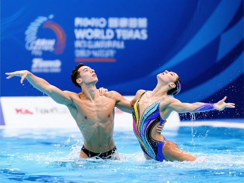 花样游泳世界杯总决赛混双自由自选精彩上演